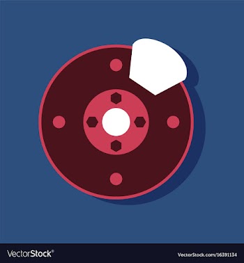 Flat icon design collection wheel and brake in vector image
