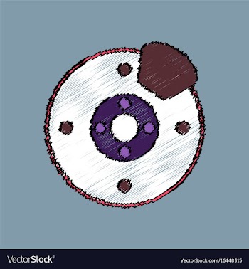 Flat icon design collection wheel and brake in vector image