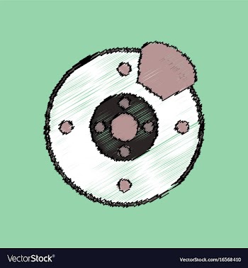 Flat icon design collection wheel and brake in vector image