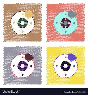 Flat icon design collection wheel and brake in vector image