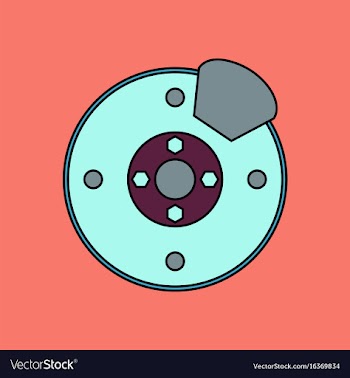 Flat icon design collection wheel and brake vector image