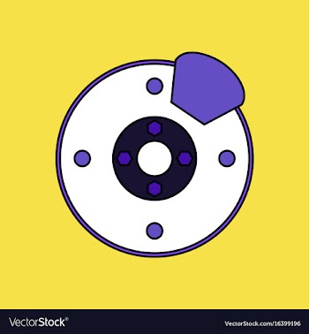 Flat icon design collection wheel and brake vector image