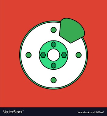 Flat icon design collection wheel and brake vector image
