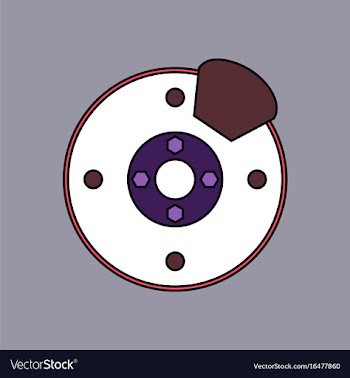 Flat icon design collection wheel and brake vector image