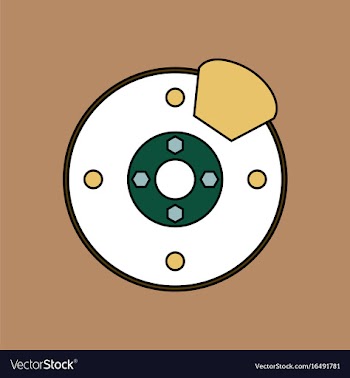 Flat icon design collection wheel and brake vector image