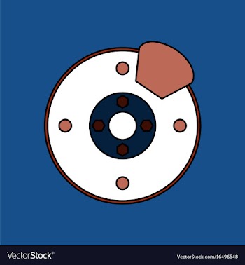 Flat icon design collection wheel and brake vector image