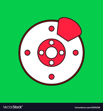 Flat icon design collection wheel and brake vector image