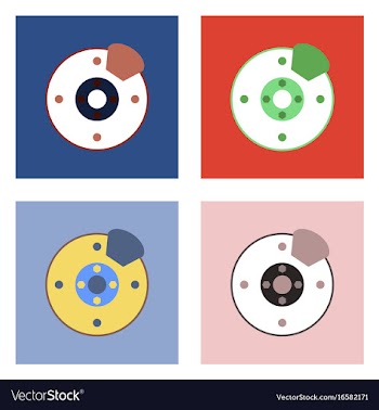 Flat icon design collection wheel and brake vector image