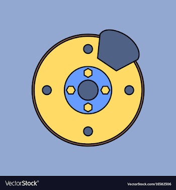 Flat icon design collection wheel and brake vector image