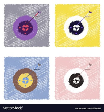 Flat icon design collection wheel and screw in vector image