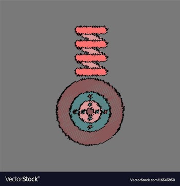 Flat icon design collection wheel and spring in vector image