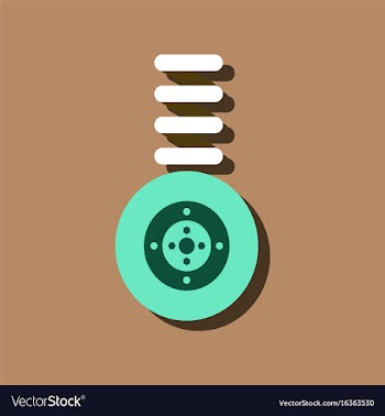 Flat icon design collection wheel and spring in vector image