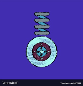 Flat icon design collection wheel and spring in vector image