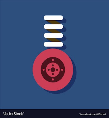 Flat icon design collection wheel and spring in vector image