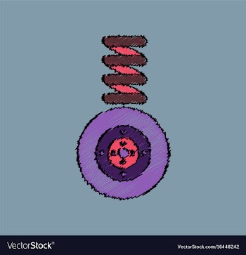 Flat icon design collection wheel and spring in vector image