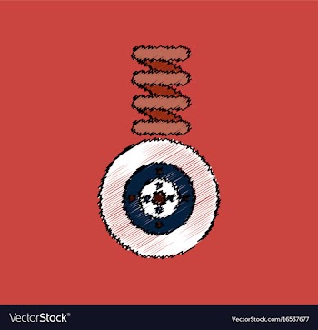 Flat icon design collection wheel and spring in vector image