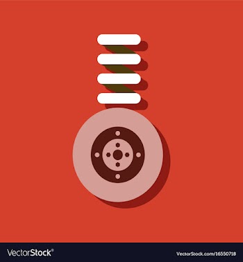 Flat icon design collection wheel and spring in vector image