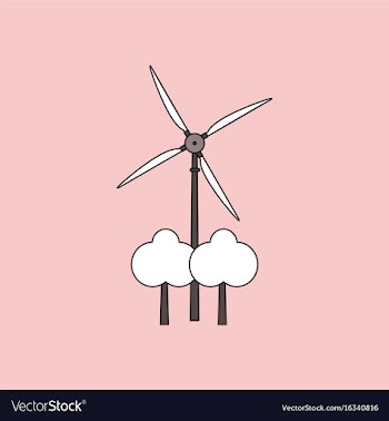 Flat icon design collection wind turbine between vector image