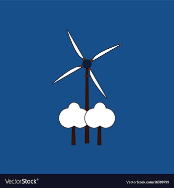 Flat icon design collection wind turbine between vector image