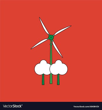 Flat icon design collection wind turbine between vector image
