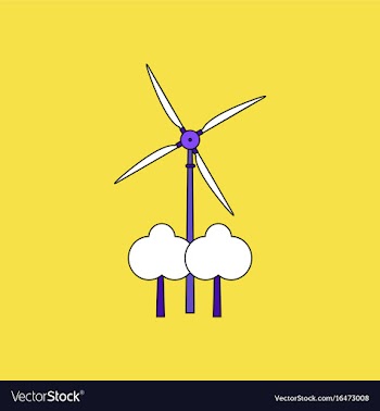 Flat icon design collection wind turbine between vector image