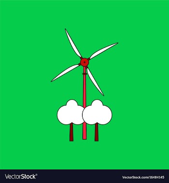 Flat icon design collection wind turbine between vector image
