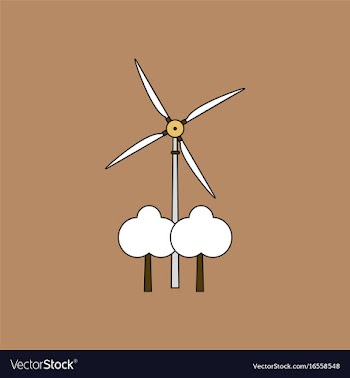 Flat icon design collection wind turbine between vector image