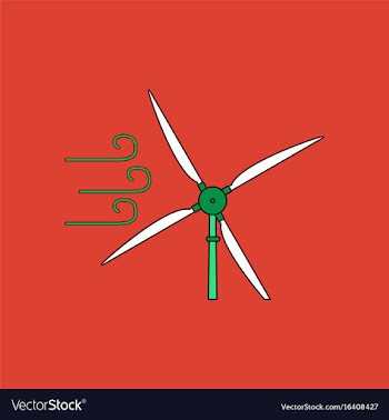 Flat icon design collection wind turbine in vector image