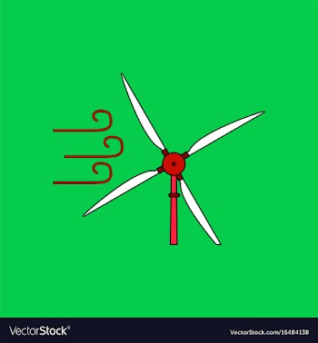 Flat icon design collection wind turbine in vector image
