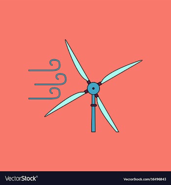 Flat icon design collection wind turbine in vector image