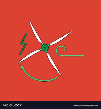 Flat icon design collection wind turbine vector image