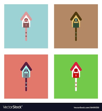Flat icon design collection wooden pethouse vector image