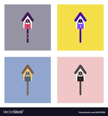 Flat icon design collection wooden pethouse vector image