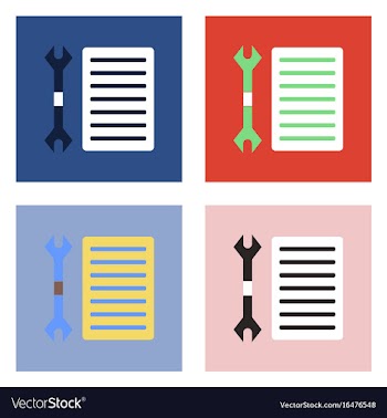 Flat icon design collection wrench and grille vector image