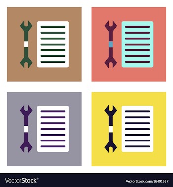 Flat icon design collection wrench and grille vector image