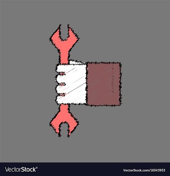 Flat icon design collection wrench in hand in vector image