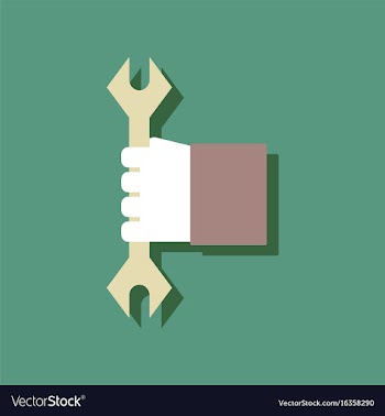 Flat icon design collection wrench in hand in vector image