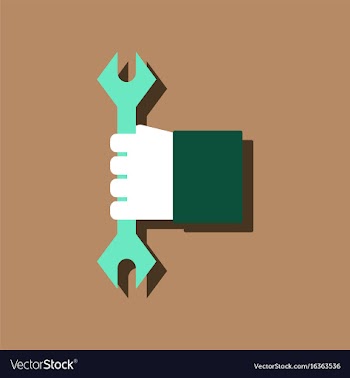 Flat icon design collection wrench in hand in vector image