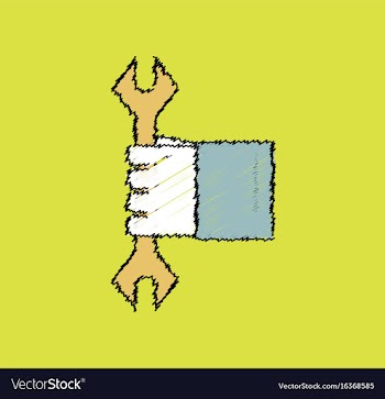 Flat icon design collection wrench in hand in vector image