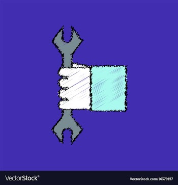 Flat icon design collection wrench in hand in vector image