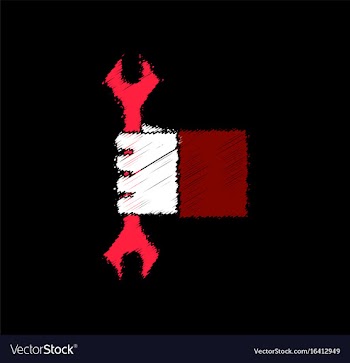 Flat icon design collection wrench in hand in vector image