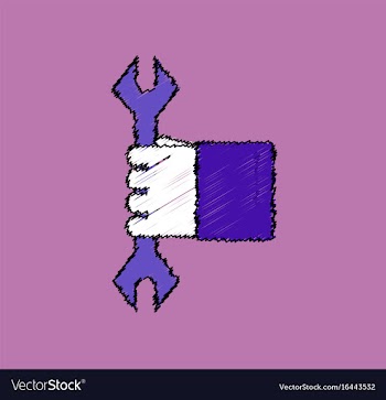 Flat icon design collection wrench in hand in vector image