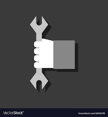 Flat icon design collection wrench in hand in vector image