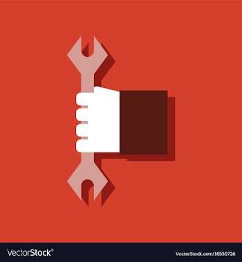 Flat icon design collection wrench in hand in vector image