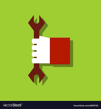 Flat icon design collection wrench in hand in vector image
