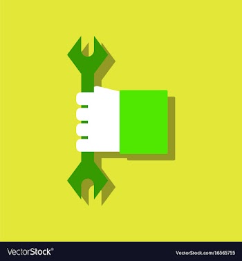 Flat icon design collection wrench in hand in vector image
