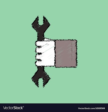 Flat icon design collection wrench in hand in vector image