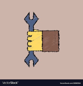 Flat icon design collection wrench in hand in vector image