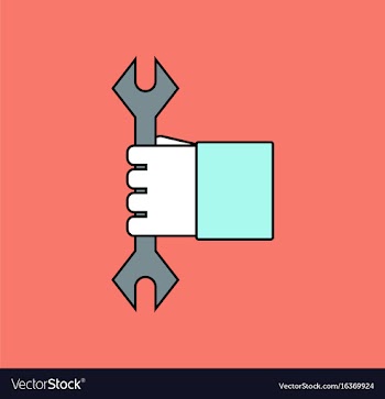 Flat icon design collection wrench in hand vector image