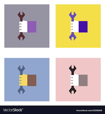 Flat icon design collection wrench in hand vector image